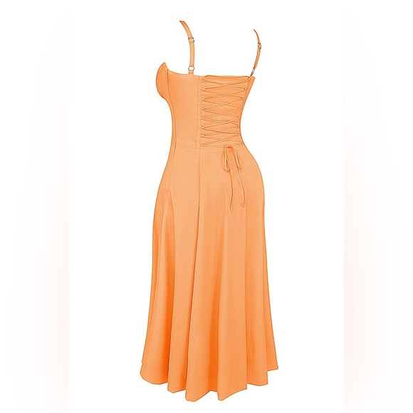 HOUSE OF CB 'Carmen' Tangerine Bustier Sundress NWOT - Picture 9 of 12